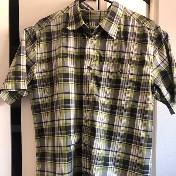Kuhl Eluxur Shirt Men's M Green Plaid Button-Up - Picture 1 of 4